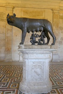 Statue of the Wolf with Romulus and Remus in the Capitoline Museum