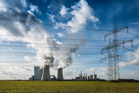 Power stations and electricity pylons