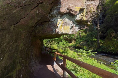 Gallery and rock faces in the Kamenice Valley