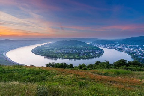 Loop of River Rhine at Sunrise