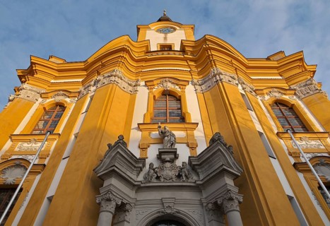 The baroque facade of Neuzelle Abbey