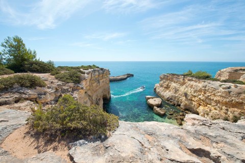 Rock cliff landscape Praia da Albandeira