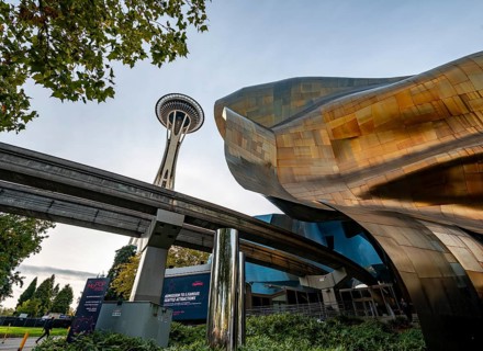 Monorail track and Space Needle