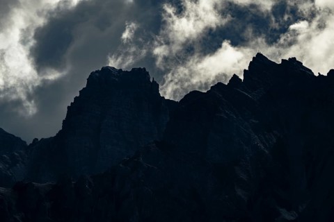 Backlit summit detail of Kalkkoegel