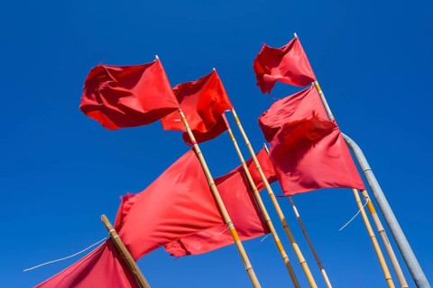 Red Marking Flags for Fishing Nets