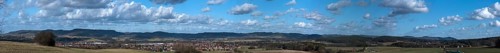 Panoramic view from Kleingeschaidt to Markt Eckental and Franconian Switzerland