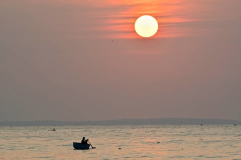 Fishing boats at sunrise