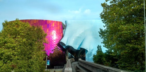 Monorail track at the museum