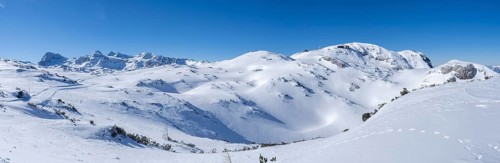 Winter landscape in the snowy Alps
