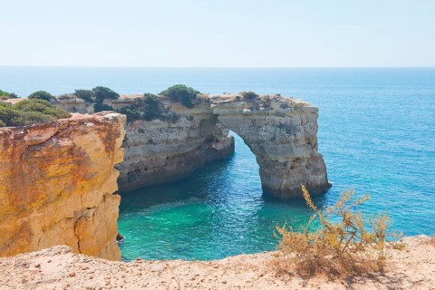 Rock cliff landscape Praia da Albandeira