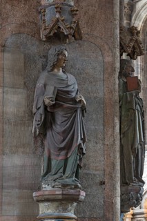 Coloured sculptures of saints