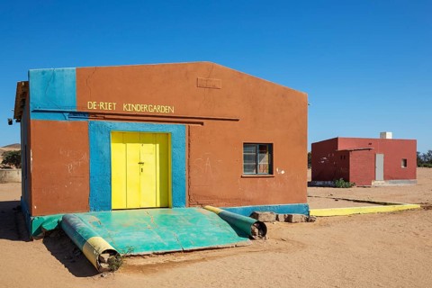 Kindergarten at the remote De Riet settlement at the edge of the Aba-Huab river