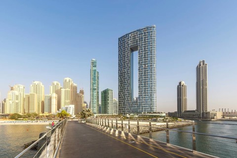 Dubai Jumeirah Beach JBR Beach Sea Marina Skyline Architecture Vacation in Dubai