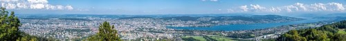 View of the old town of Zurich and Lake Zurich from the Uetliberg