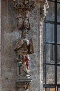 Coloured sculpture of the apostle Bartholomew