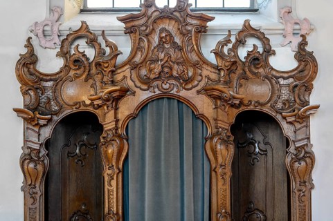 Richly carved confessional