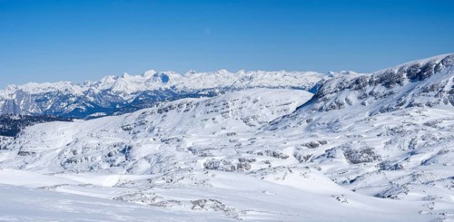 Blue sky over winter landscape