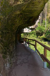 Gallery and rock faces in the Kamenice Valley