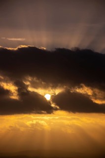 A Dramatic Sunset in the Evening with Clouds