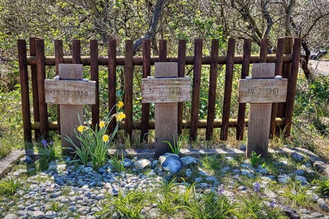 Crosses for three nameless people washed up on Helgoland