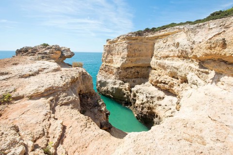 Rock cliff landscape Praia da Albandeira