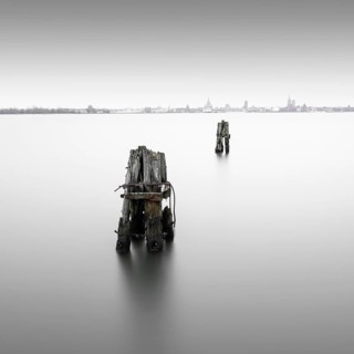 Long exposure in front of the Strelasund crossing at the Ruegen Bridge and the Ruegen Dam