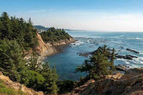 Sandy beach beach and rocky coast