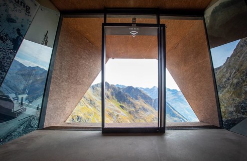 View from the pass museum on the pass summit of the Timmelsjoch High Alpine Road