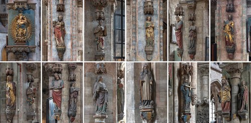 Coloured sculptures of saints from the 14th century Sebalsduskirche