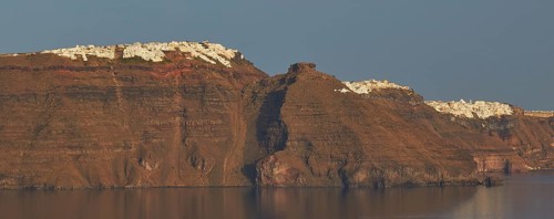 View from Oia over the caldera to the cliffs