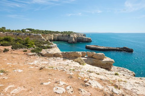 Rock cliff landscape Praia da Albandeira