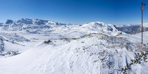 Blue sky over winter landscape