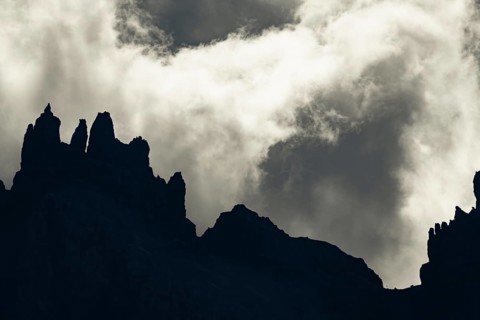 Backlit summit detail of Kalkkoegel