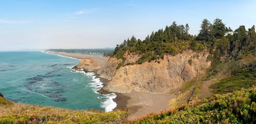 Sandy beach beach and rocky coast