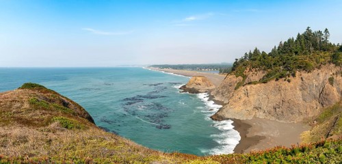 Sandy beach beach and rocky coast