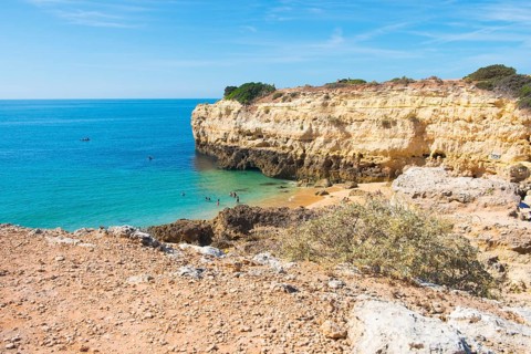 Rock cliff landscape Praia da Albandeira
