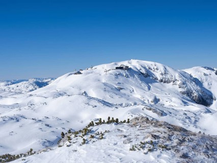 Blue sky over winter landscape