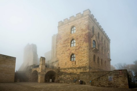 Hambach Castle in the fog