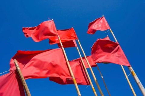 Red Marking Flags for Fishing Nets