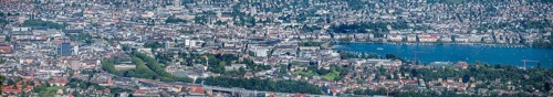 View of the old town of Zurich and Lake Zurich from the Uetliberg
