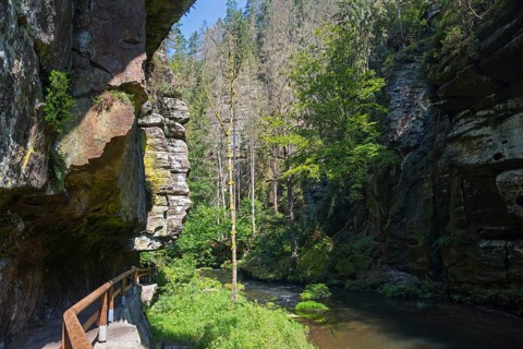 Gallery and rock faces in the Kamenice Valley