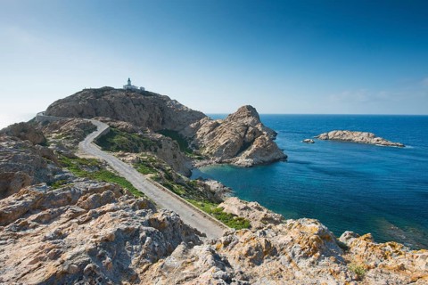 Peninsula with lighthouse
