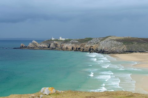 Rocky coast and sandy bay