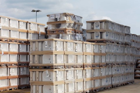 Stack of washbasins