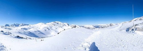 Blue sky over winter landscape