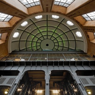 View of the north dome and cages from the tunnel floor