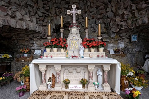 Altar with Christ Cross in Mary's Grotto
