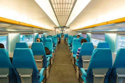 Shanghai Transrapid Maglev maglev train traffic interior in Shanghai