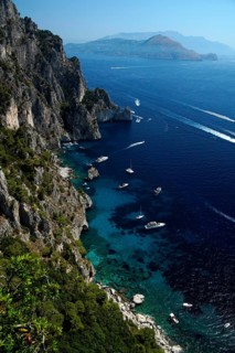 View of the bay with blue grotto