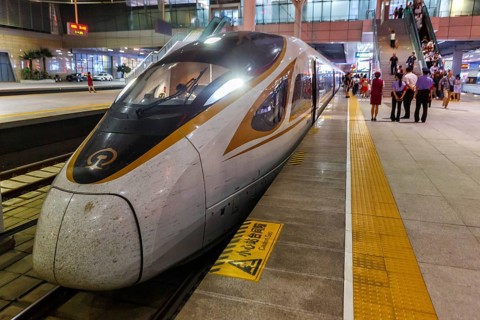 Fuxing High Speed Train HGV at Tianjin Station in Tianjin